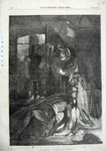 Old Antique Print 1857 Meg Merrilies Dying Smuggler Fine Art Lauder Smith 19th
