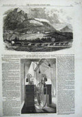 Original Old Antique Print Royal Obervatory Cape Town Africa 1857 Instrument