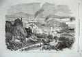 Old Antique Print 1857 View Canton Suburbs Conflagration City Hong Kong 19th
