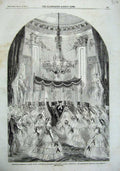 Original Old Antique Print 1857 Marriage Baron Alphonse Rothschild Leonora Art