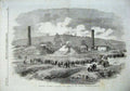 Old Antique Print 1857 Lundhill Colliery Barnsley Scene Explosion Mining 19th
