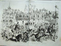 Old Antique Print 1857 Entry Emperor Empress Austria Pesth Horse Siers 19th