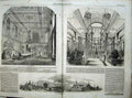 Original Old Antique Print Winter Garden Somerleyton 1857 Village Dining Hall