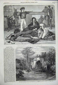 Original Old Antique Print 1858 Nearing Home Fine Art Luard Chapel Borromeo