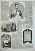 Old Antique Print Late Duchess Orleans Richmond Home 1858 Sister Rosalie 19th