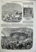 Old Antique Print Hobbs Patent Fire Indicator Scene Divorce Courts 1858 19th