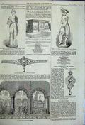 Original Old Antique Print Walsoken Church Huniades Crypt Jewels Countess 1858