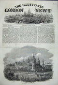 Original Old Antique Print The Imaumbarra Lucknow Mosque Building 1858 19th