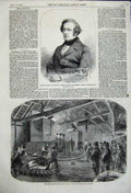 Original Old Antique Print Earl Stanhope Aberdeen 1858 Recasting Big Ben Bell