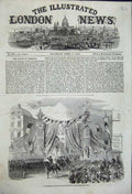 Original Old Antique Print 1858 Inauguration Boulevard De Sebastopol Paris 19th