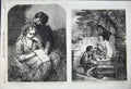 Original Old Antique Print 1858 The Ballad J J Hill Charity Underhill Fine Art
