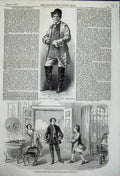Original Old Antique Print Mr Harley Tony Lumpkin 1858 Ticklish Times Theatre