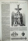 Original Old Antique Print Silver Epergne Saxony Bracelet Locket GDiamond 1858