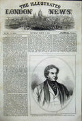 Original Old Antique Print New Premier Right Hon Earl Derby By Blaikley 1858