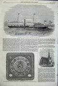 Original Old Antique Print Raphael Plateau Worcester Works Tunbridge Wells 1858