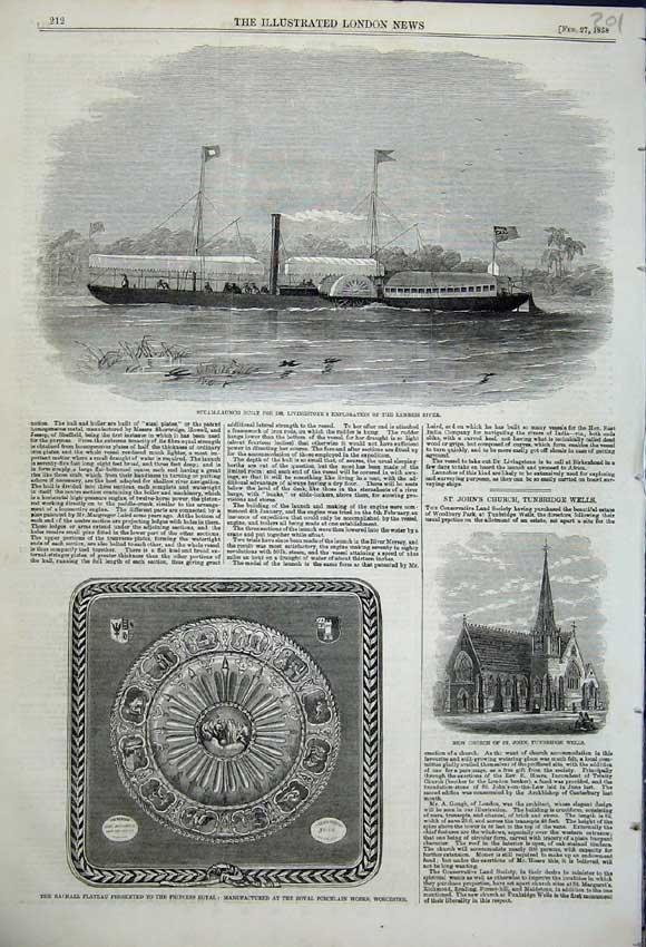 Original Old Antique Print Raphael Plateau Worcester Works Tunbridge Wells 1858