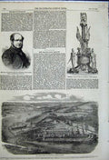 Old Antique Print Graving Dock Meadowside Partick Glasgow Earl Mulgrave