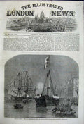 Original Old Antique Print 1858 Royal Marriage Frederick William Ship Antwerp