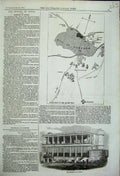 Original Old Antique Print Lucknow Inch Square Mile Map Residency Shah Nujjeep
