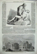 Original Old Antique Print GMedal Sculpture Good Samaritan Gallery Design