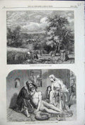 Original Old Antique Print Turner GMedal Lupton Fine Art Good Samaritan Morris