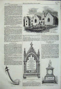 Original Old Antique Print New Central Schools Jersey Goorkah 1858 Victorian