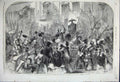 Original Old Antique Print 1858 Royal Wedding Procession Trades Palace Berlin