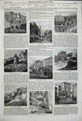 Original Old Antique Print 1858 Effects Earthquake In Naples Ruins Tito Auletta