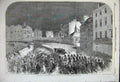 Original Old Antique Print 1858 Royal Ride Through Windsor Eton Scholars 19th