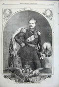Old Antique Print 1858 Royal Highness Frederick William Prussia Portrait 19th