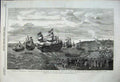 Original Old Antique Print 1858 Ships Landing Frederick Gravesend Elizabeth