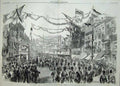 Old Antique Print 1858 Queens Visit To Birmingham Cortege Through Town 19th
