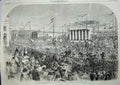 Antique Old Print 1858 Royal Wedding Tour Frederick William Berlin Crowds 19th