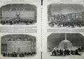 Original Old Antique Print Illuminations Berlin 1858 British Legation Fountain