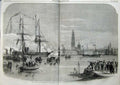Old Antique Print 1858 Bridal Tour Frederick William Antwerp Ship River 19th