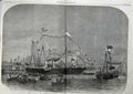 Antique Old Print 1858 Gravesend Victoria Albert Royal Yacht Prussia Ship 19th