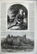 Old Antique Print 1858 Whittington Highgate Arundel Castle Duke Norfolk 19th