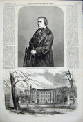 Old Antique Print 1858 Portrait Count Montalembert Man Ham House Surrey 19th