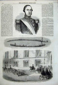 Old Antique Print 1858 General Urquiza Argentine Brass Gun Napoleon War 19th