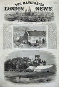 Original Old Antique Print Robert Stephenson 1858 Horticultural Kirkstall Abbey