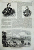 Old Antique Print 1858 Victoria Vancouver Island Bright Engineer Jacobs 19th