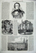 Old Antique Print Caen College 1858 Peter Great Deptford Charles Sumner 19th