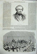 Old Antique Print 1858 Ary Scheffer Fete Asylum Girl Orphans Archbishop 19th