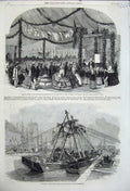 Old Antique Print 1858 Prince Albert Victualler'S Asylum Docks Blackwall 19th