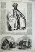 Old Antique Print Osman Khan Waverley Abbey Surrey Swift'S Cottage 1858 19th