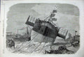 Old Antique Print 1858 Launch Steam Ship Paramatta Blackwall British Flag 19th