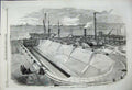 Original Old Antique Print 1858 Ships Docks Chatham Yard London Men Fine Art