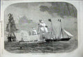 Old Antique Print 1858 Majesty Queen Sailing Ship Sea Cherbourg Fine Art 19th