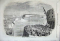 Old Antique Print 1858 Filling Napoleon Dock Cherbourg Sea Sailing Ship 19th