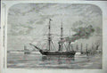 Original Old Antique Print 1858 Cherbourg Ships Pera House Commons Southampton